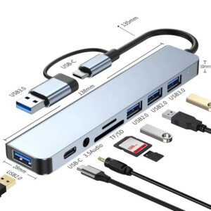 Dual Head Type C USB Hub 3.0 Aluminum 8 in 1